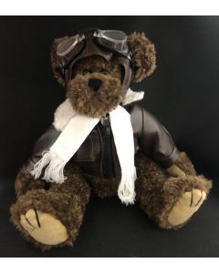 12" Pilot Bear- Dark Brown