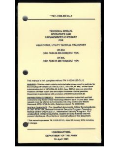 UH-60 Checklist- Water/Tear Proof Paper