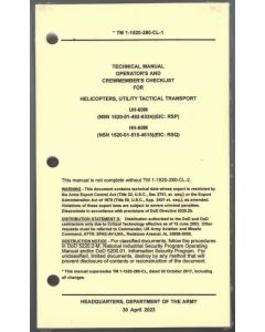 UH-60M Checklist- Water/Tear Proof Paper