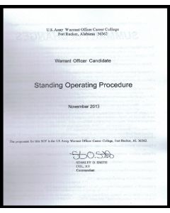 Warrant Officer SOP