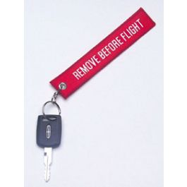 Embroidered REMOVE BEFORE FLIGHT Keyring