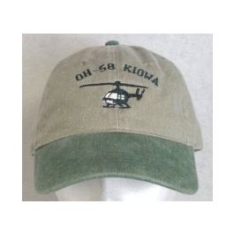 US ARMY OH-58D KIOWA MILITARY HELICOPTER BALL CAP OD GREEN HAT