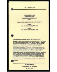 UH-60 Checklist- Water/Tear Proof Paper