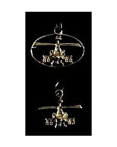 AH-64D Front View Charm- Yellow Gold