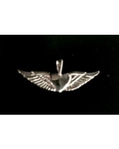 Regular Aviator Wing w/Heart Charm- Sterling Silver
