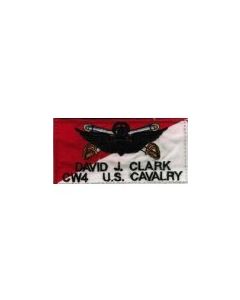 RED & WHITE CAVALRY EMBROIDERED NAMETAG